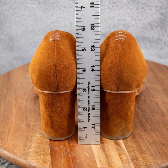 Sarah Flint Cognac Suede perfect round toe pump 70 size 41 - Picture 5 of 8